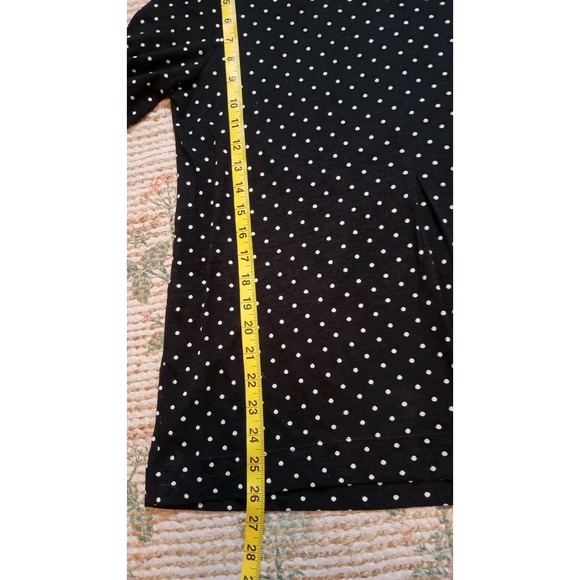 J.Jill Black Polka Dot Swing Top Medium 3/4 Sleeve A-Line Cotton Modal NWT Chic - Picture 8 of 9
